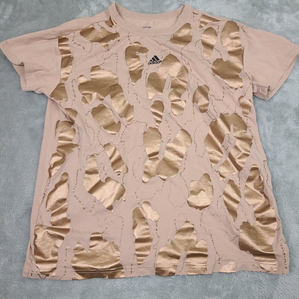 Adidas Shirt Women's‎ Sage & Rose Gold Shirt Sleeve Active Shirt Size Small